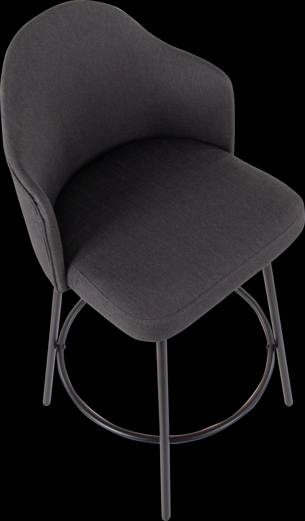 Lucile Lane Charcoal Swivel Counter Height Stool, Set of 2 - Thumbnail - Image 7