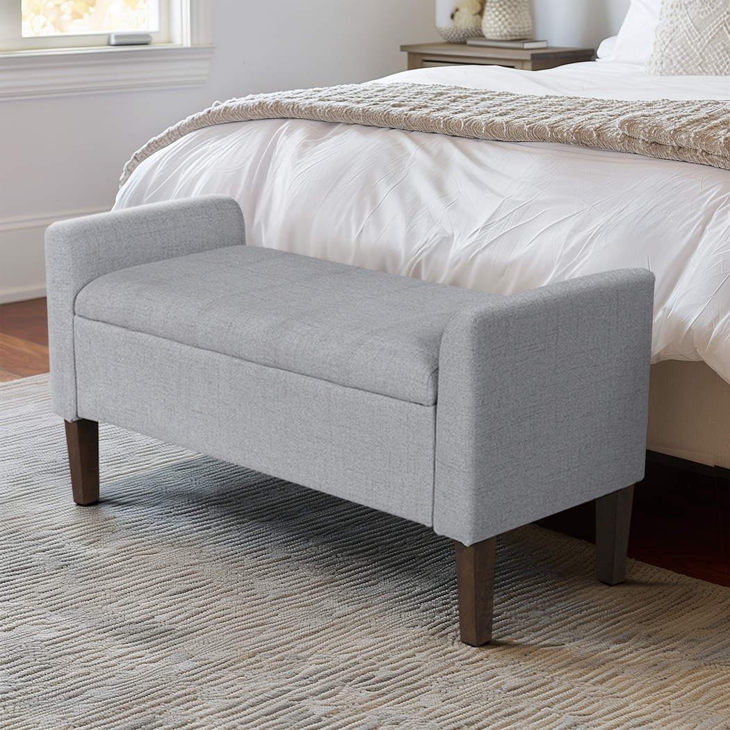 Luckenwald Light Gray Storage Bench - Thumbnail - Image 7