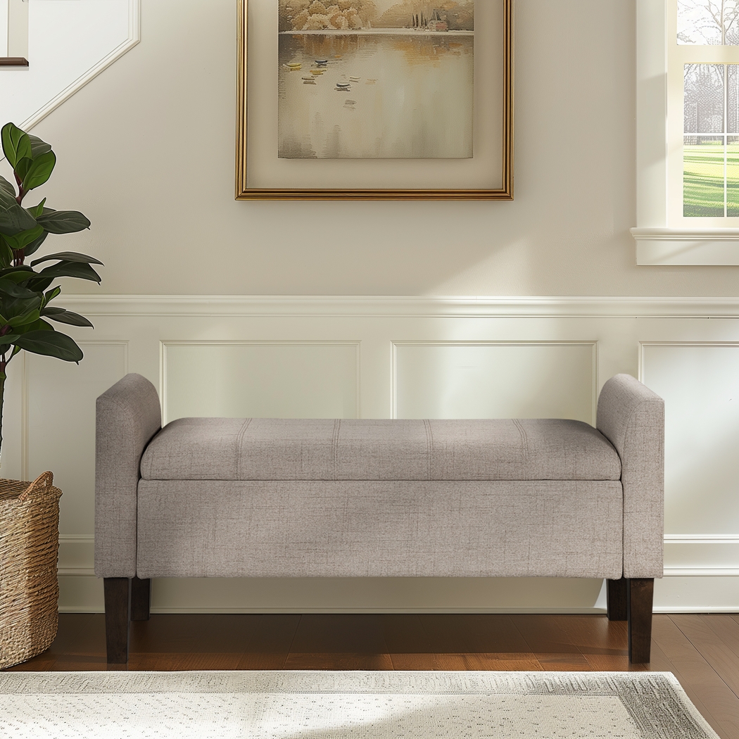 Luckenwald Taupe Storage Bench - Thumbnail - Image 12