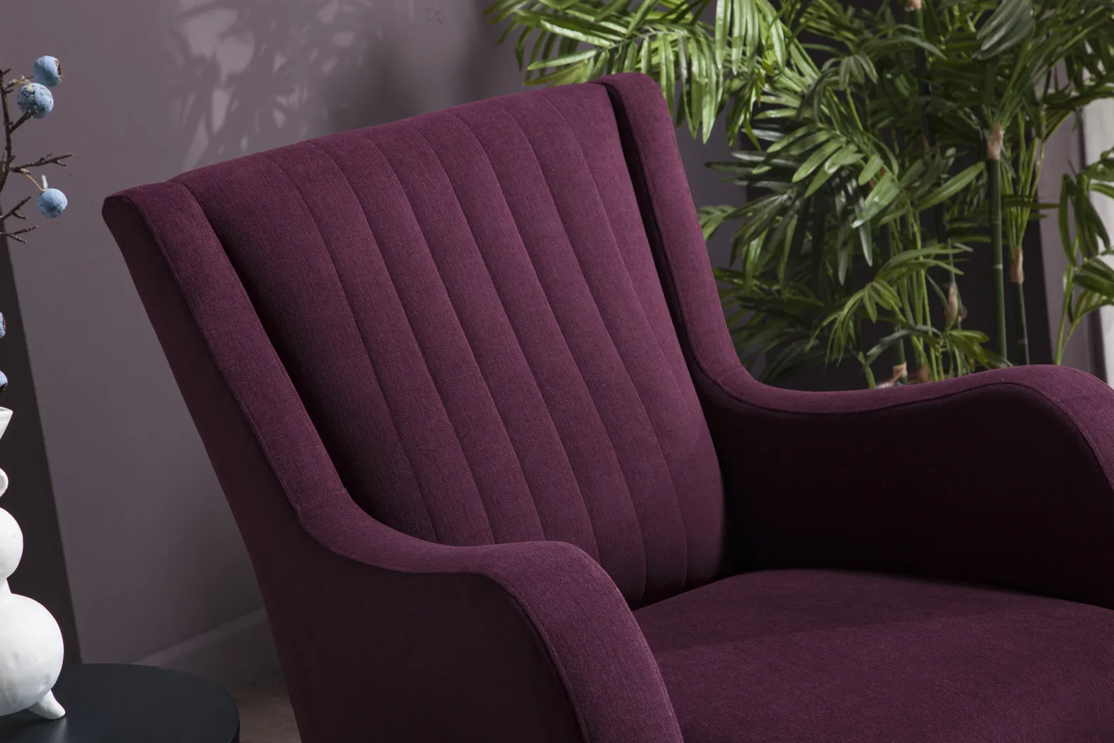 Ludmila Merlot Accent Chair - Thumbnail - Image 5