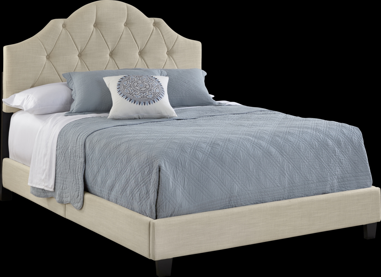 Luella Linen Queen Upholstered Bed - Thumbnail - Image 1