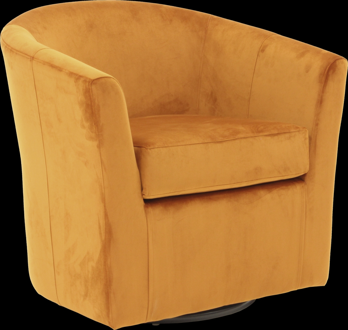 Lughala I Orange Swivel Accent Chair - Thumbnail - Image 1