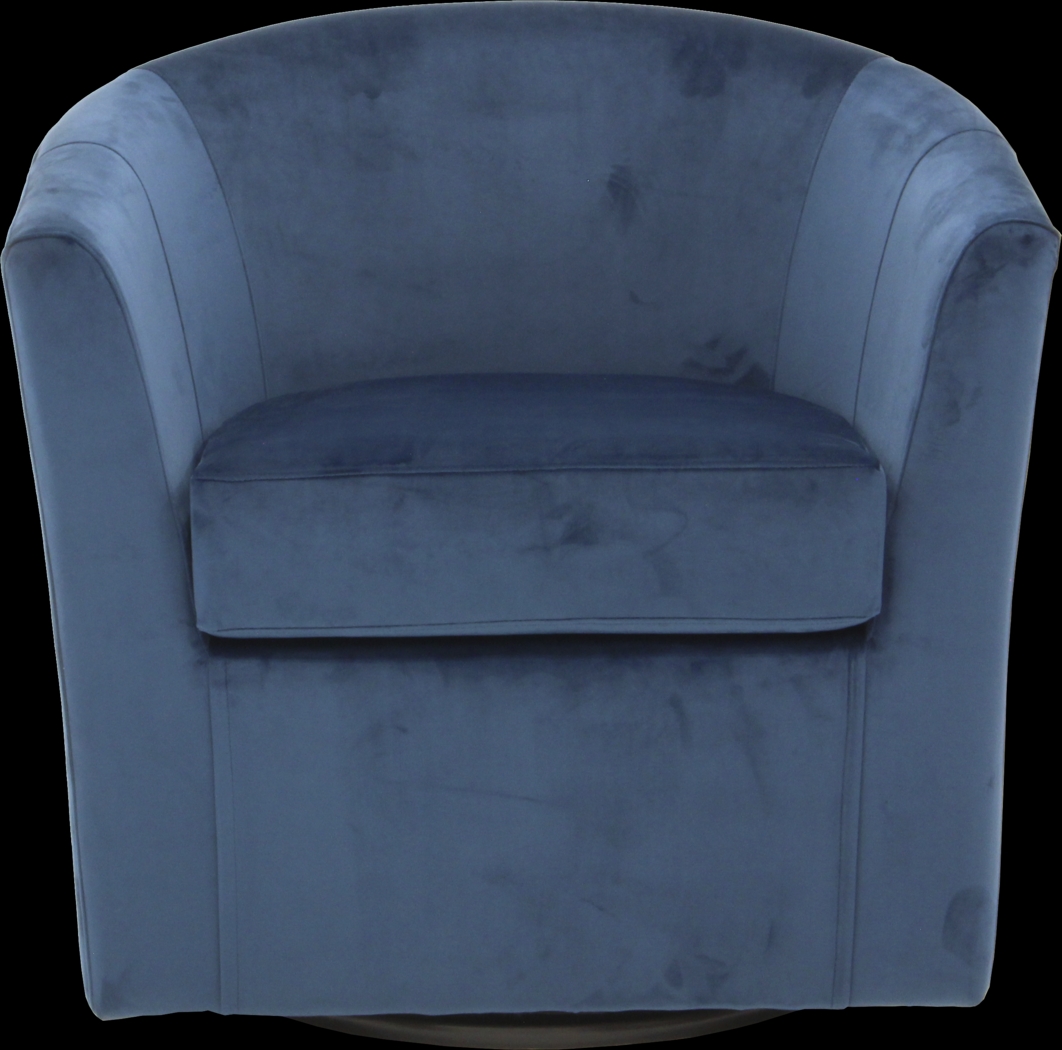 Lughala I Blue Swivel Accent Chair - Thumbnail - Image 2