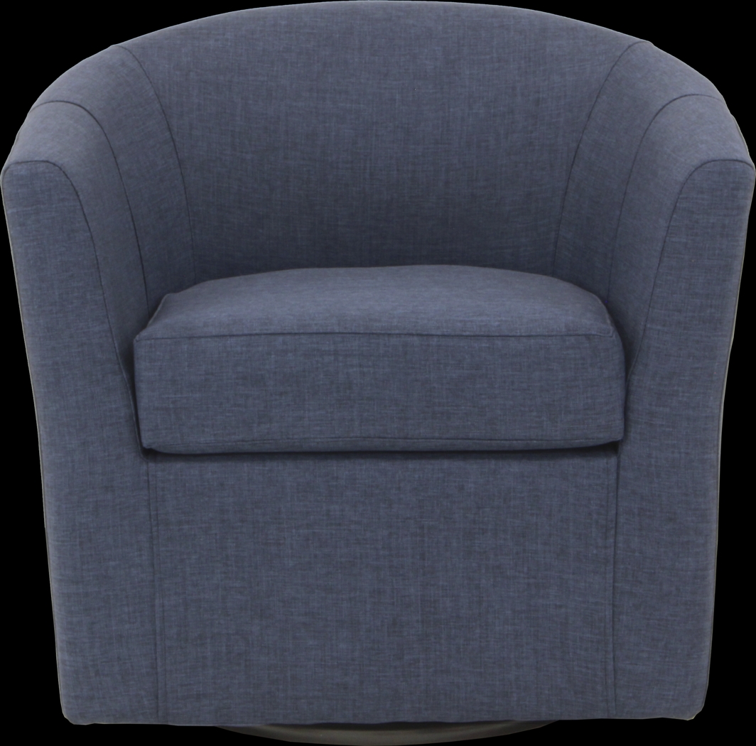 Lughala I Navy Swivel Accent Chair - Thumbnail - Image 2
