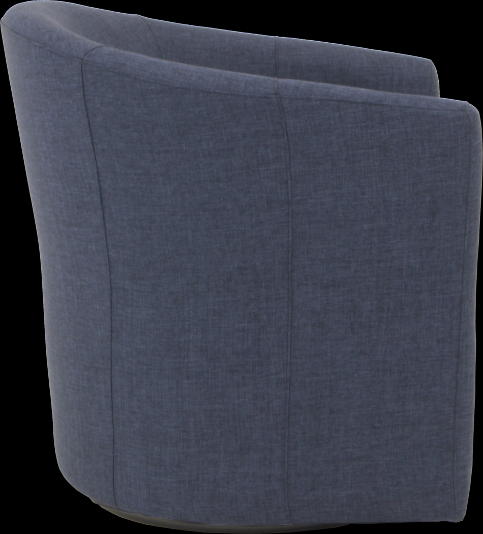 Lughala I Navy Swivel Accent Chair - Thumbnail - Image 3