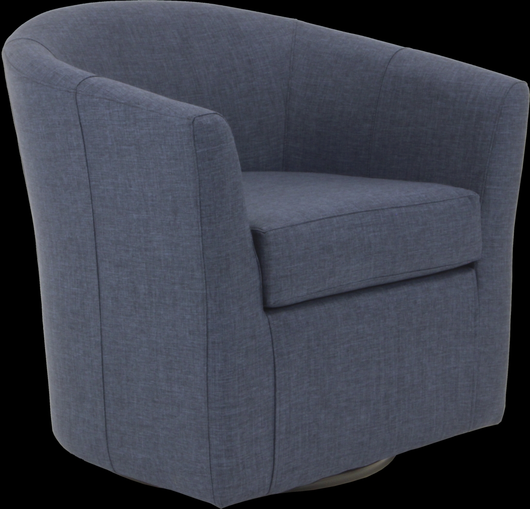 Lughala I Navy Swivel Accent Chair - Thumbnail - Image 1