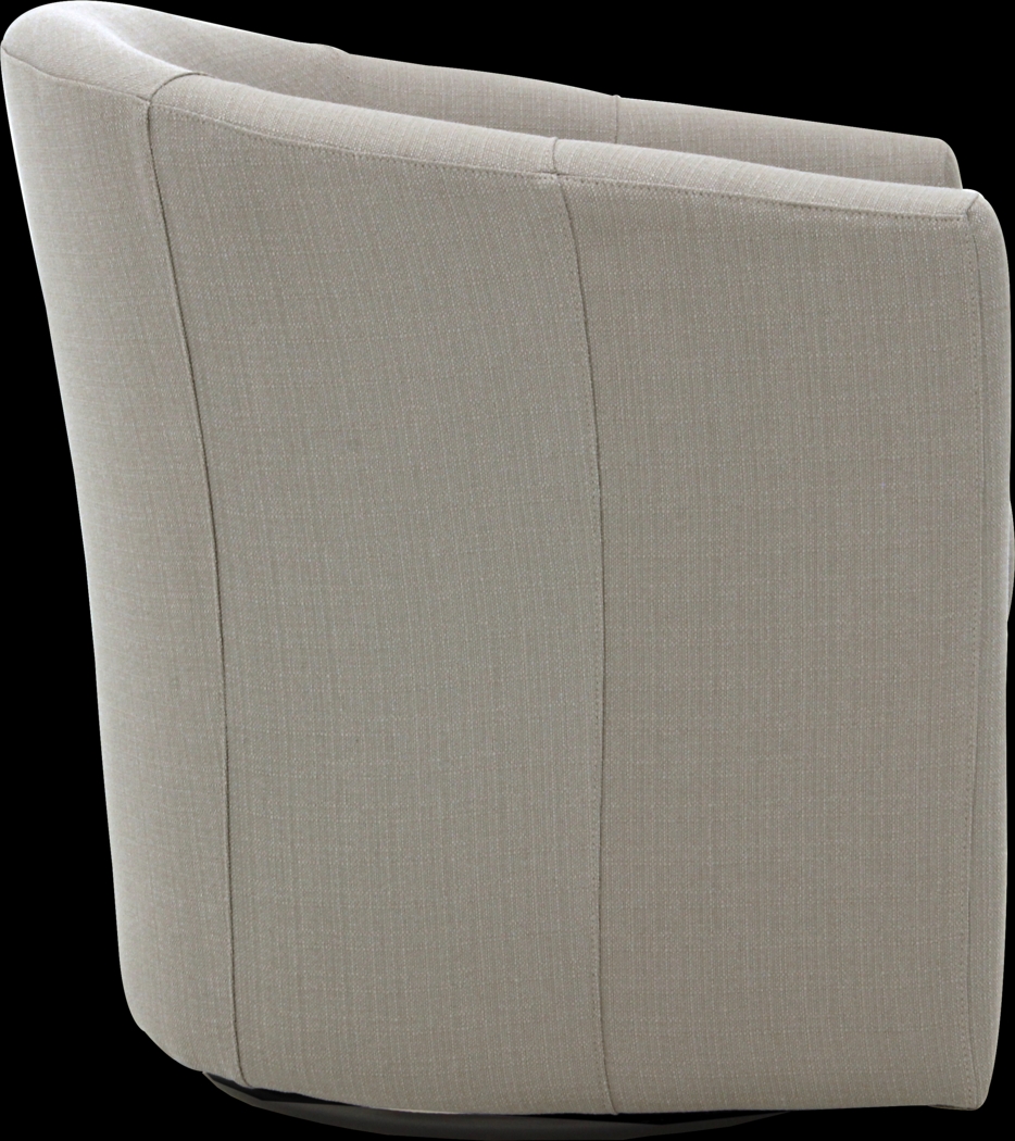 Lughala I Ivory Swivel Accent Chair - Thumbnail - Image 3