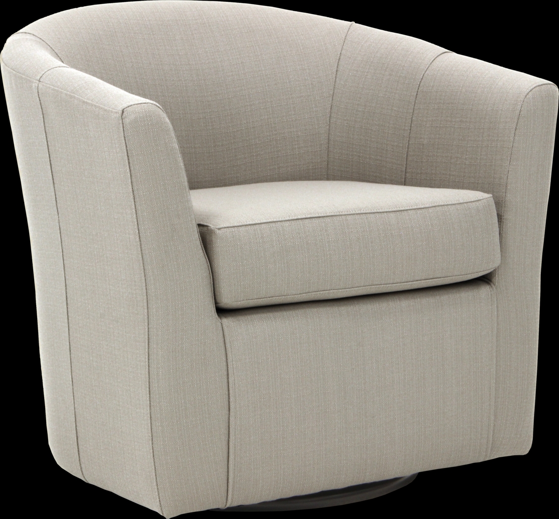 Lughala I Ivory Swivel Accent Chair - Thumbnail - Image 1