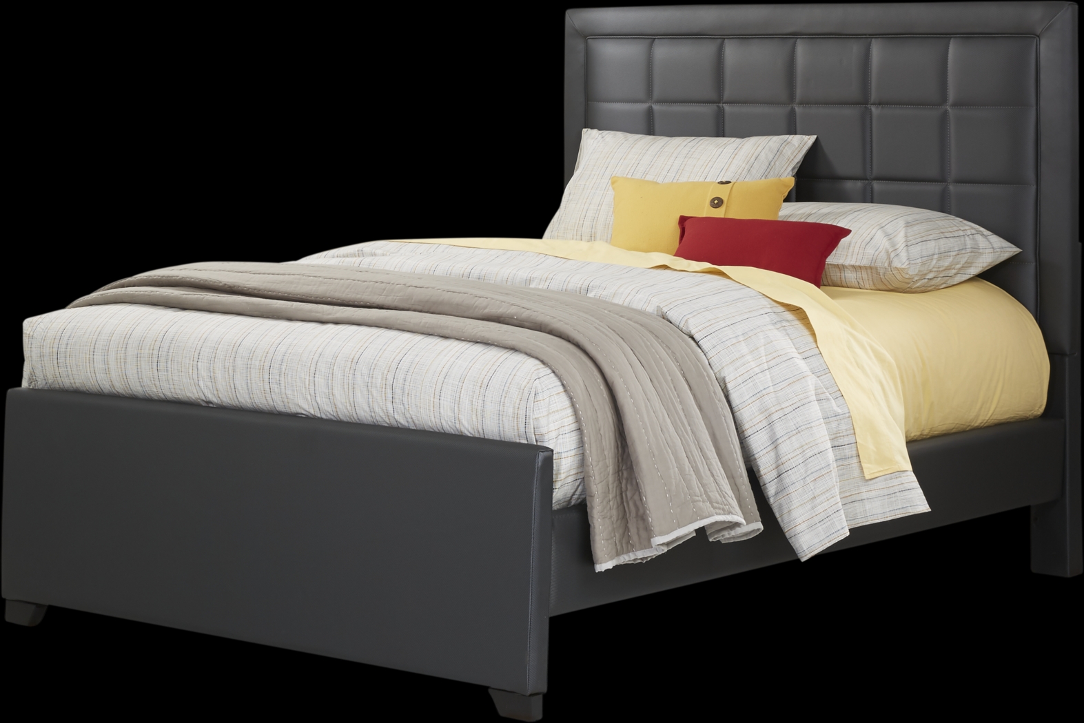 Kids Lugo Black 3 Pc Full Upholstered Bed - Thumbnail - Image 1