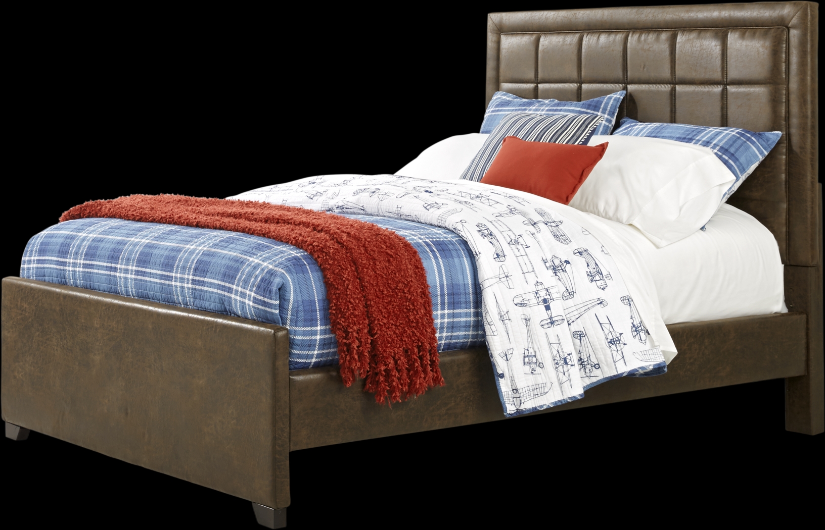 Kids Elliot Park Cinnamon 5 Pc Full Upholstered Bedroom - Thumbnail - Image 2