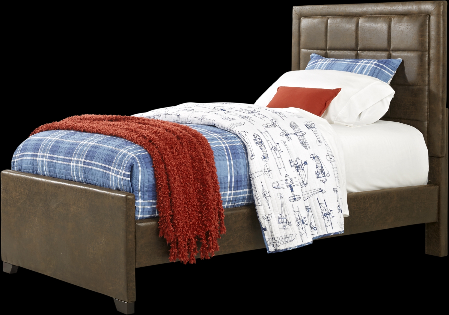 Kids Elliot Park Cinnamon 5 Pc Twin Upholstered Bedroom - Thumbnail - Image 2