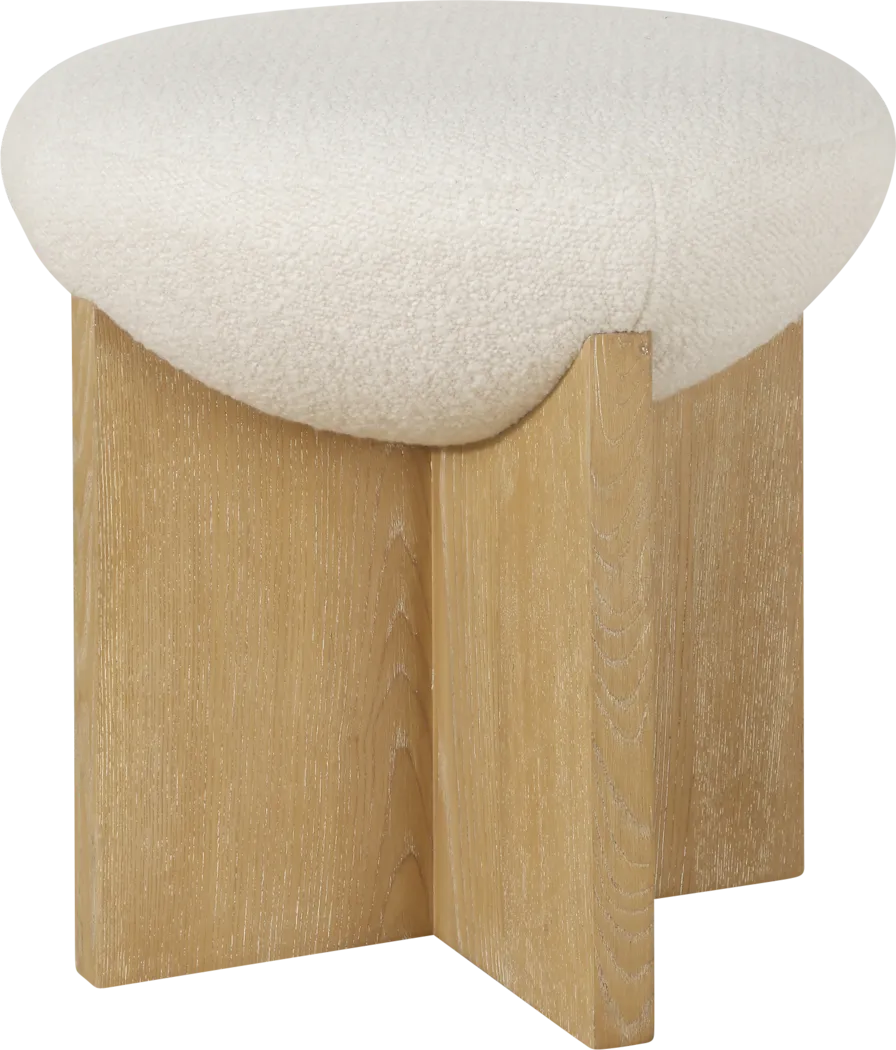 Luki White Accent Stool - Thumbnail - Image 1