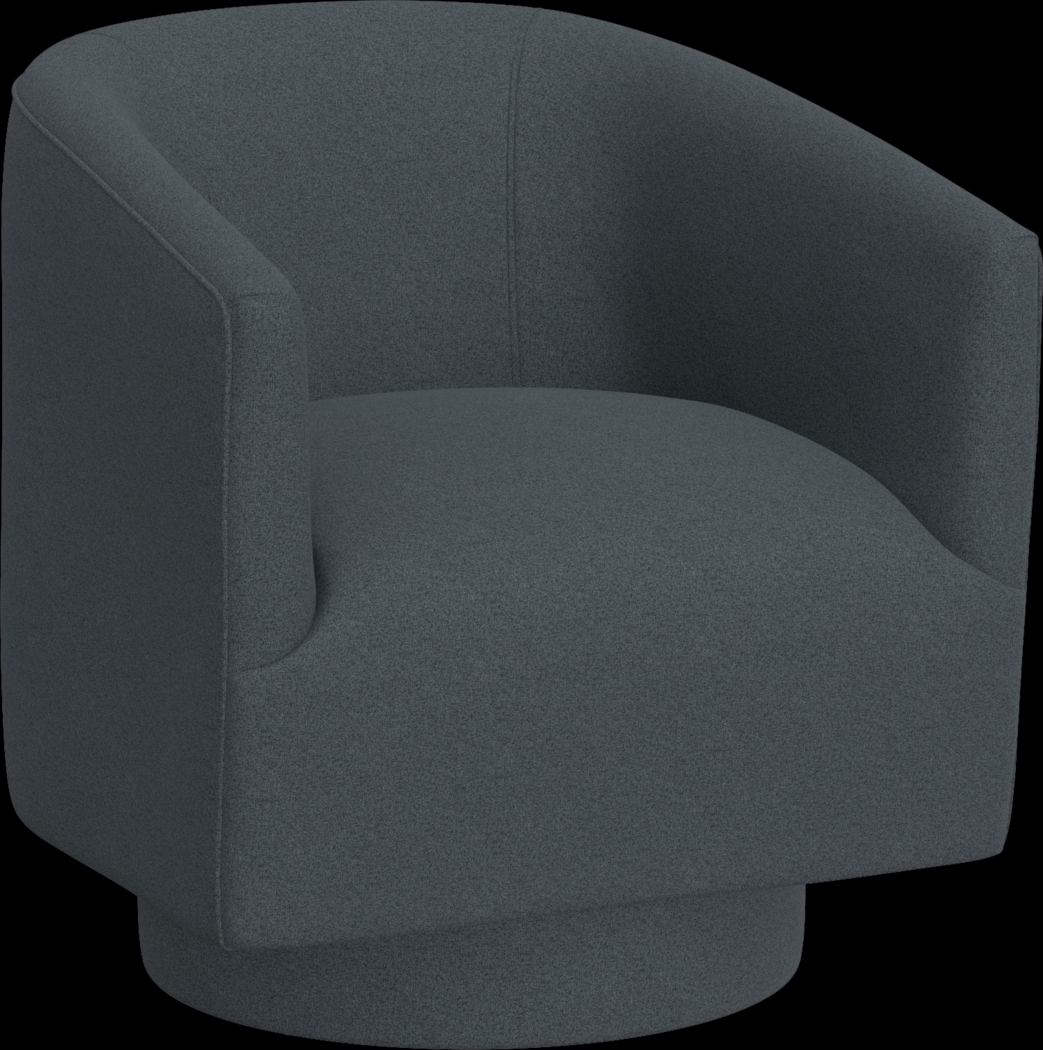 Lukirks Blue Swivel Accent Chair - Thumbnail - Image 1