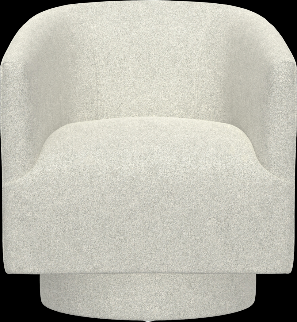 Lukirks White Swivel Accent Chair - Thumbnail - Image 3