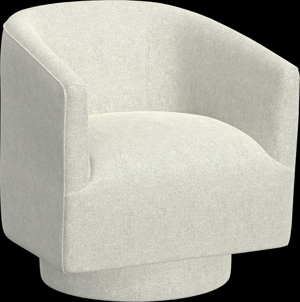 Lukirks White Swivel Accent Chair - Thumbnail - Image 1
