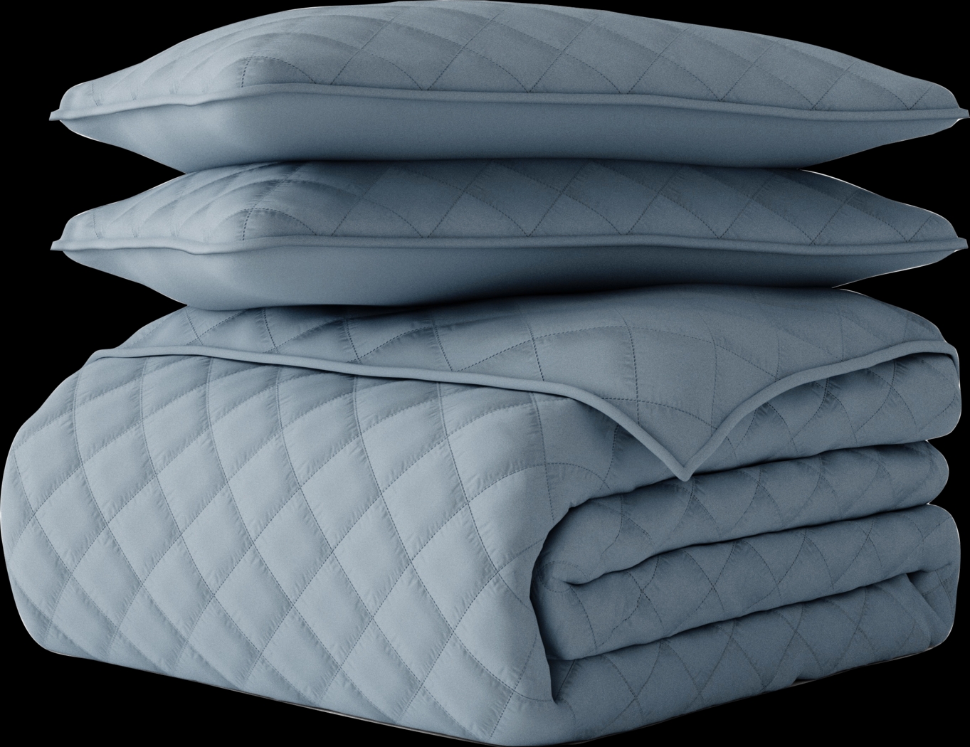 Lulldale Blue 3 Pc King Quilt Set - Thumbnail - Image 2