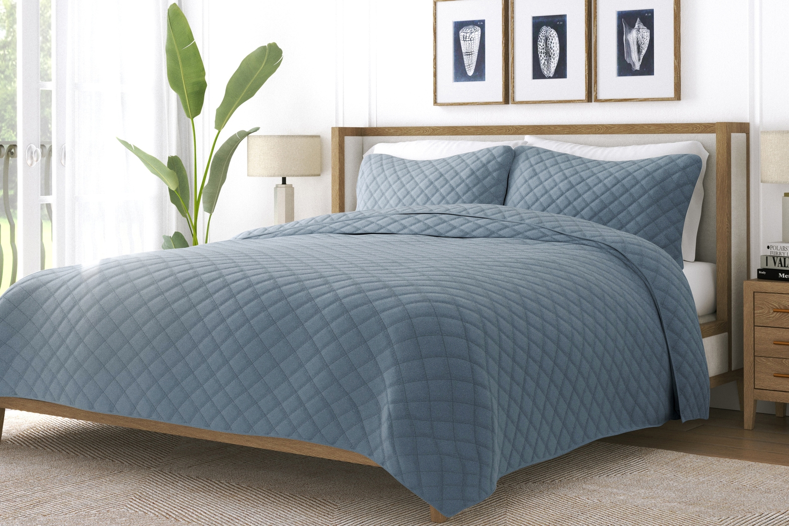 Lulldale Blue 3 Pc King Quilt Set - Thumbnail - Image 1