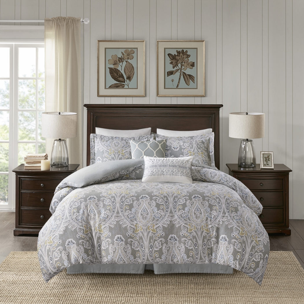 Lulon Gray 6 Pc California King Comforter Set - Thumbnail - Image 2