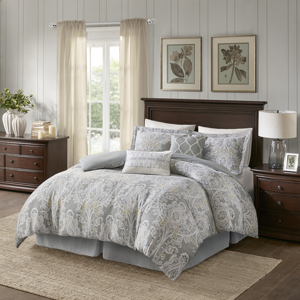 Lulon Gray 6 Pc King Comforter Set - Thumbnail - Image 1