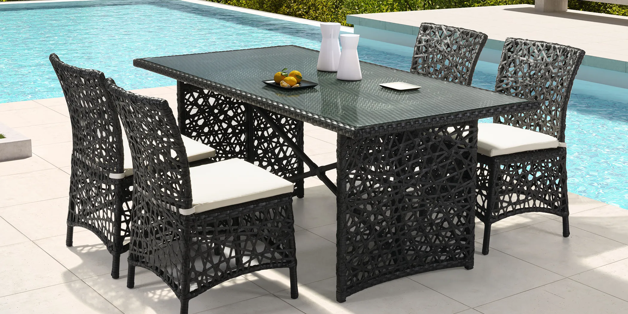 Lulworth Cove Brown 5 Pc Outdoor Dining Set - Thumbnail - Image 1