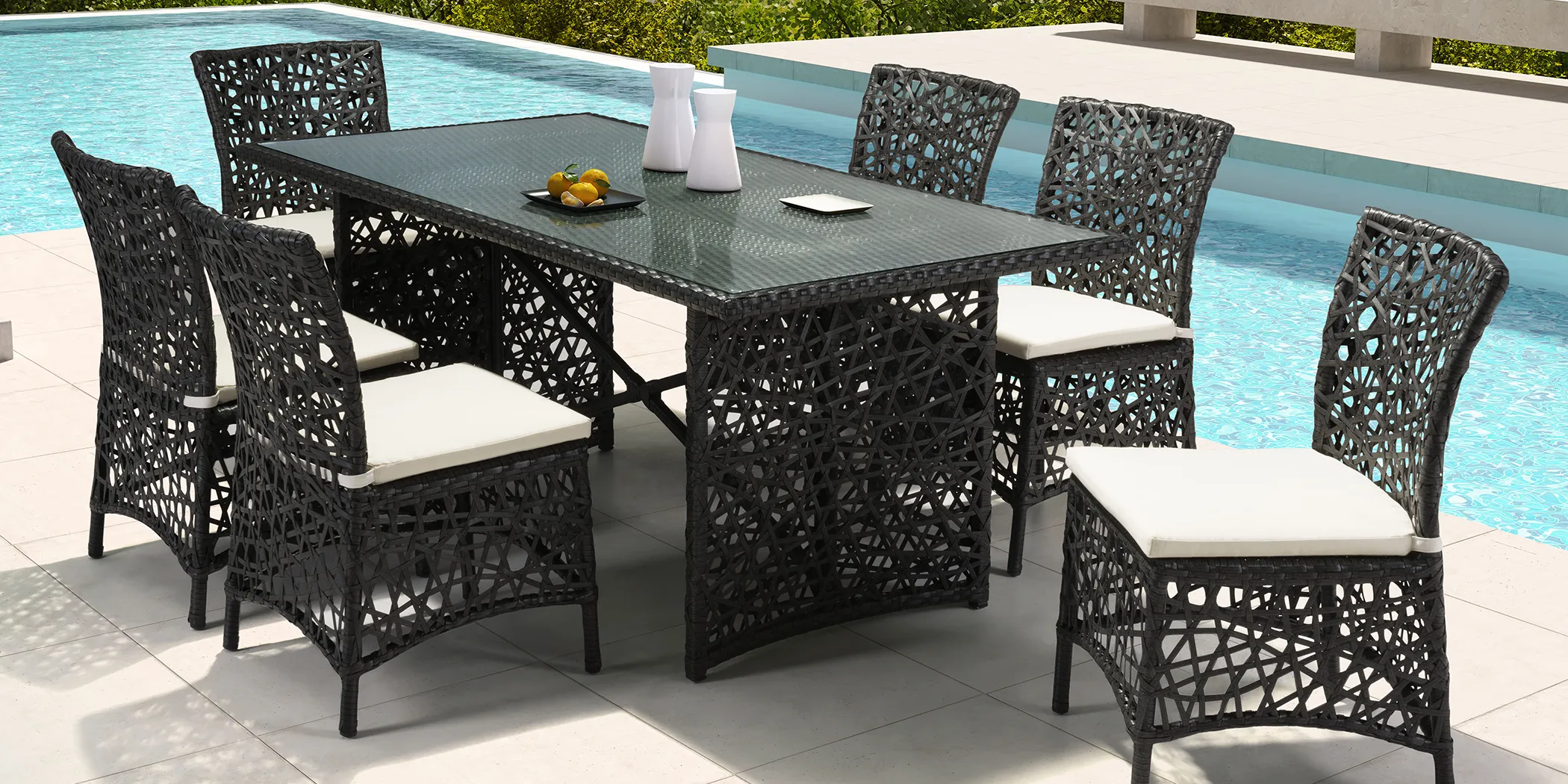 Lulworth Cove Brown 7 Pc Outdoor Dining Set - Thumbnail - Image 1