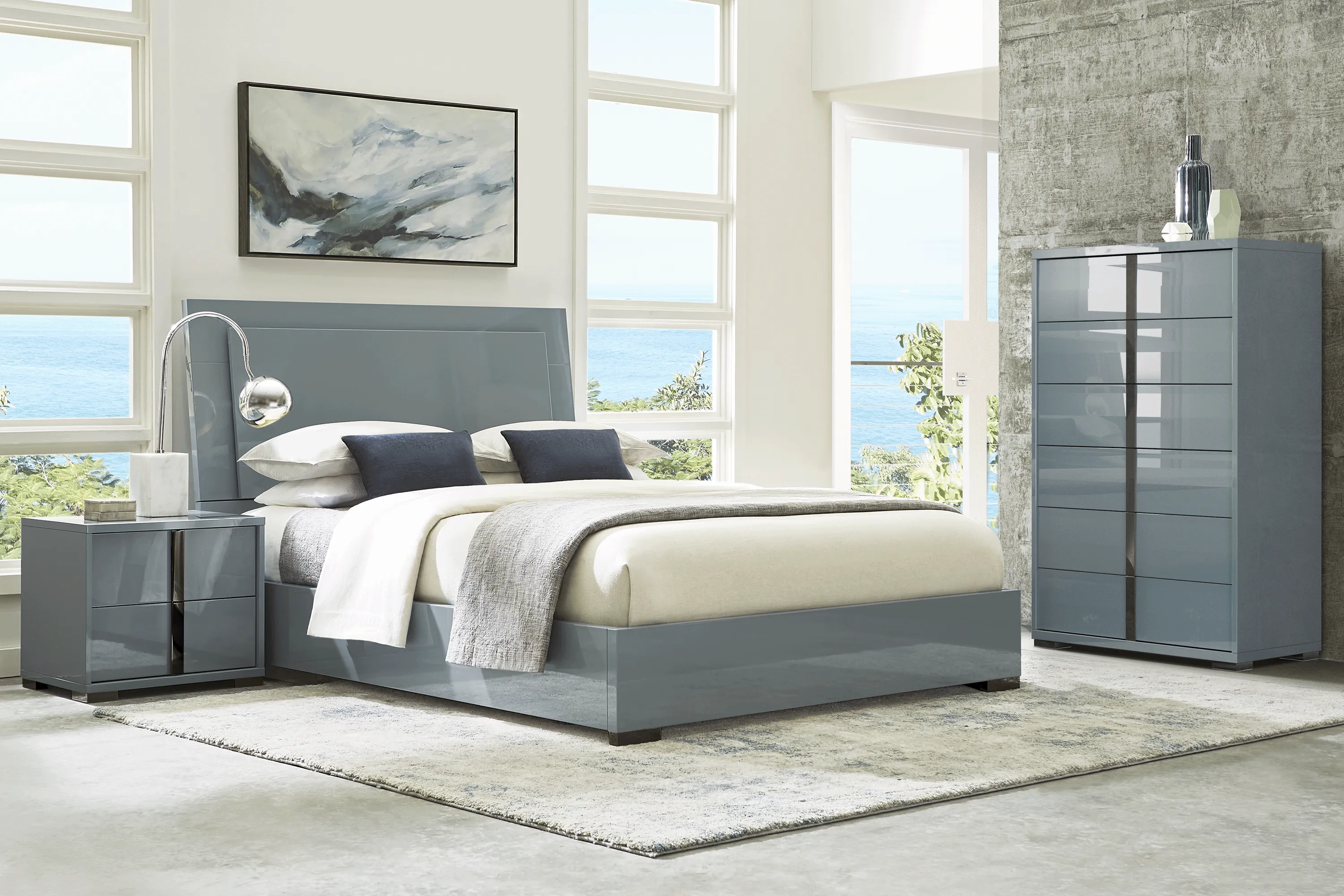 Luma Vista Blue 5 Pc King Bedroom - Thumbnail - Image 1