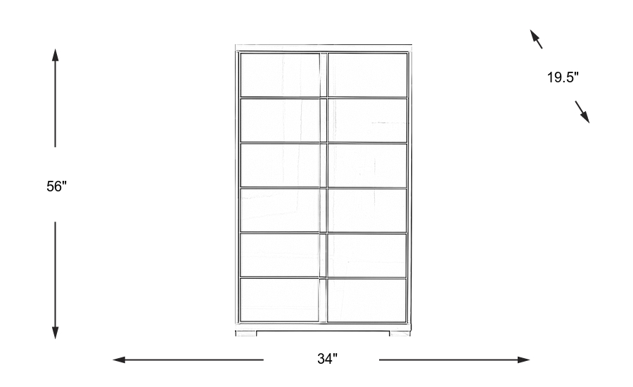 Dimension Image. Please refer to the Dimension Tab on this page for dimension details.