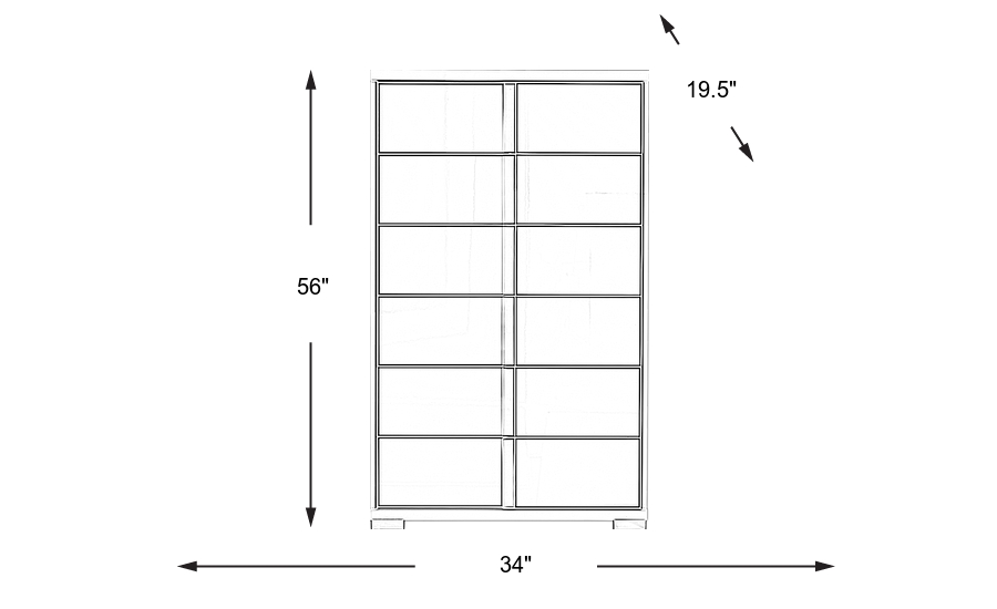Dimension Image. Please refer to the Dimension Tab on this page for dimension details.