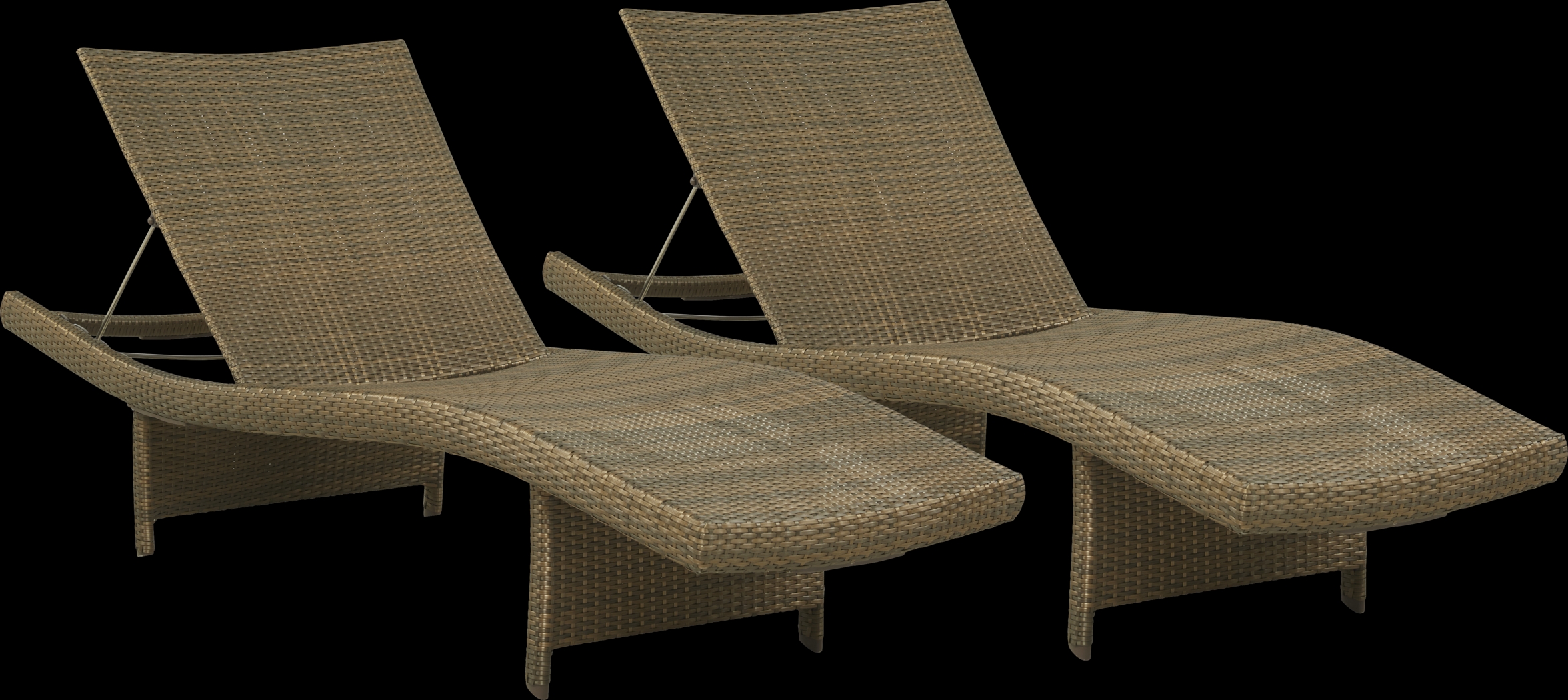 Luna Lake Brown Outdoor Chaises, Set of 2 - Thumbnail - Image 1