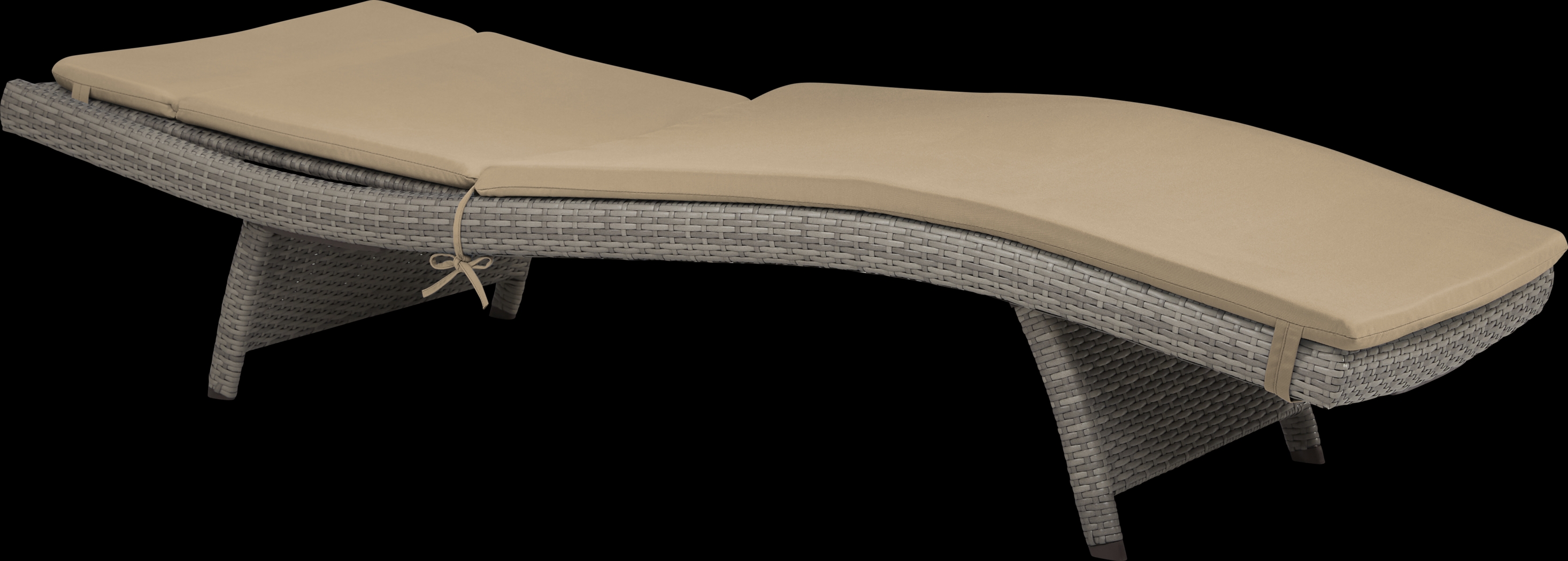 Luna Lake Gray Outdoor Chaise with Beige Cushions, Set of 2 - Thumbnail - Image 3