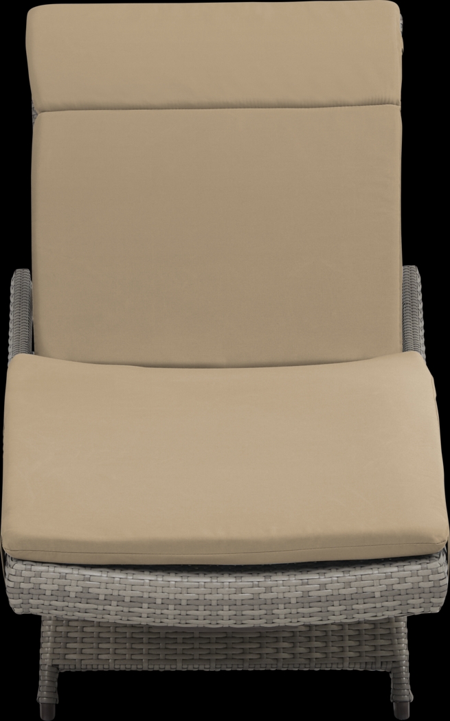 Luna Lake Gray Outdoor Chaise with Beige Cushions, Set of 2 - Thumbnail - Image 4