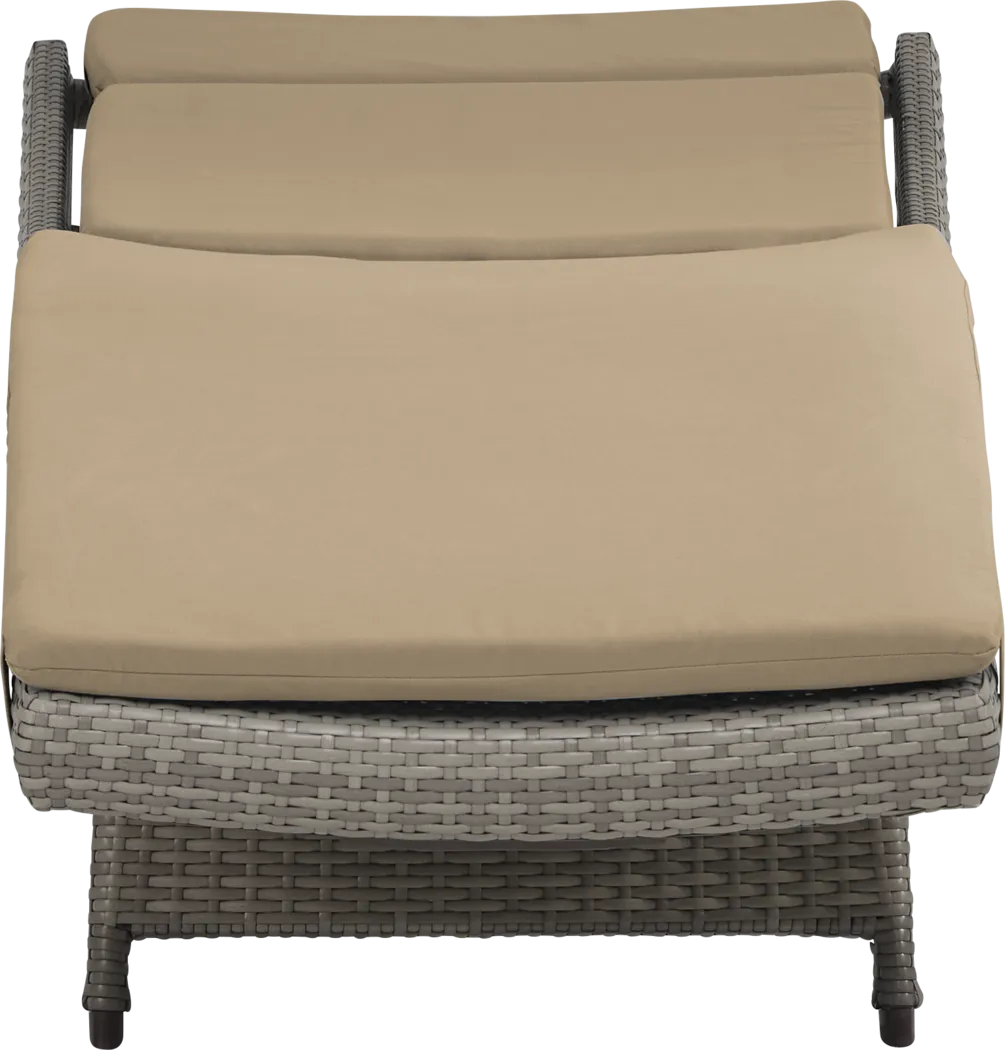Luna Lake Gray Outdoor Chaise with Beige Cushions, Set of 2 - Image 5