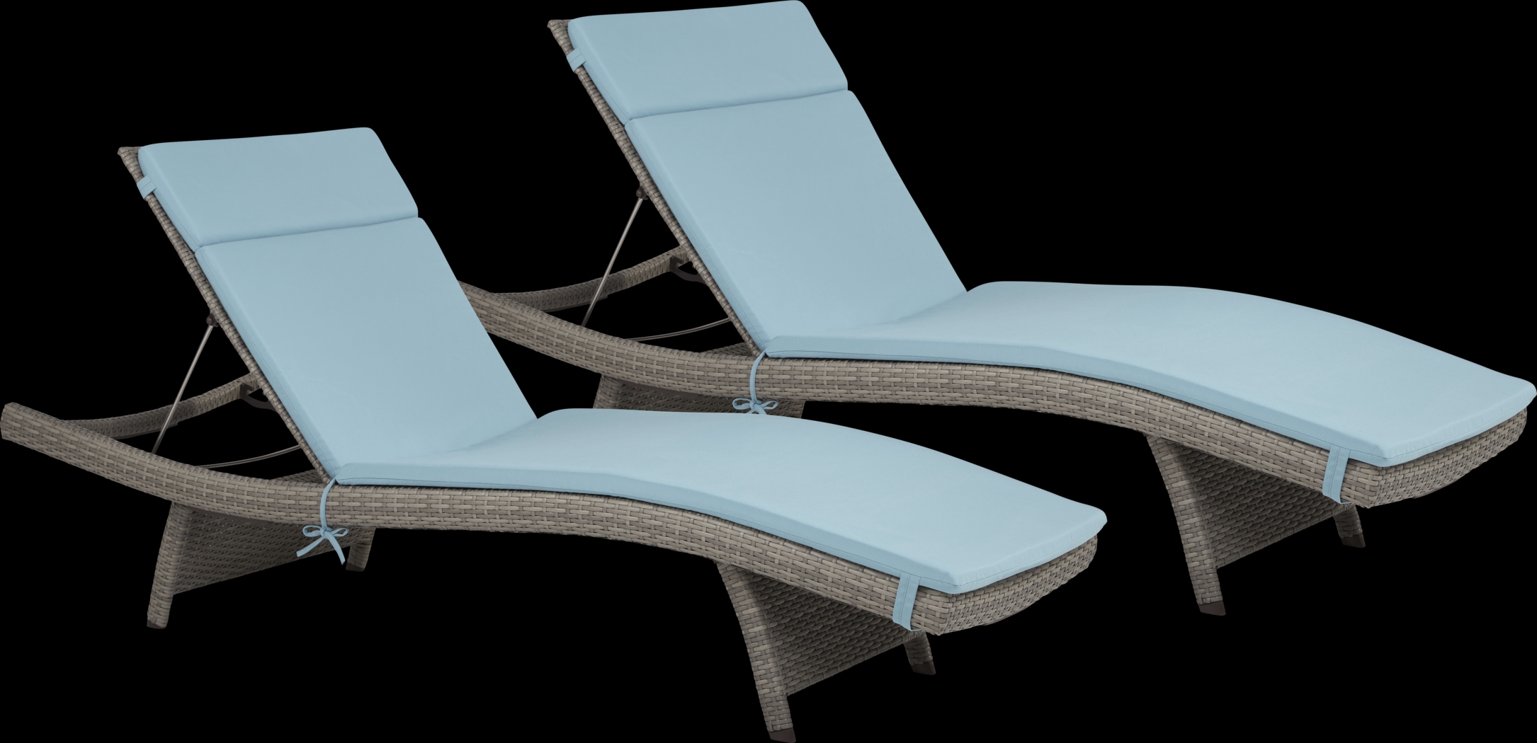 Luna Lake Gray Outdoor Chaise with Mineral Cushions, Set of 2 - Thumbnail - Image 1