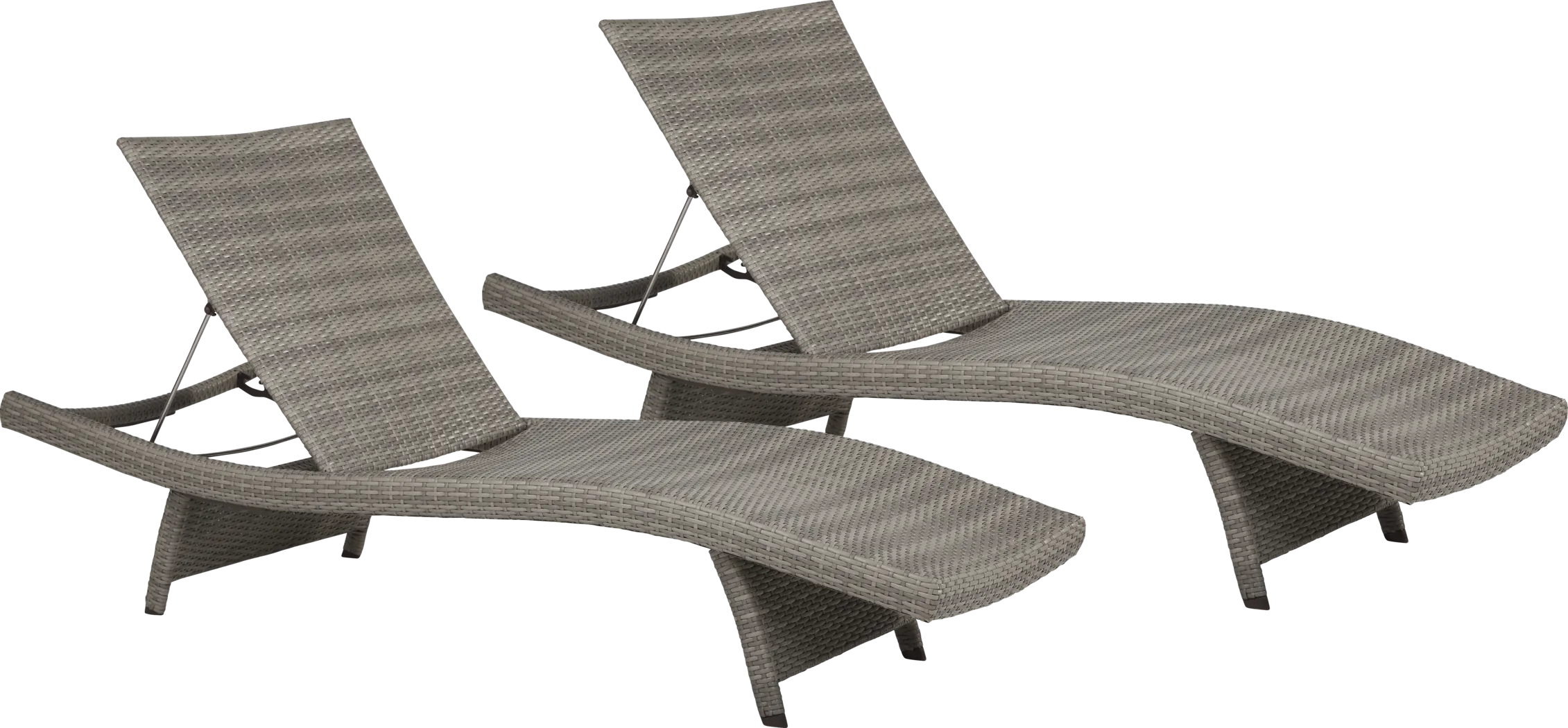 Luna Lake Gray Outdoor Chaises, Set of 2 - Thumbnail - Image 1