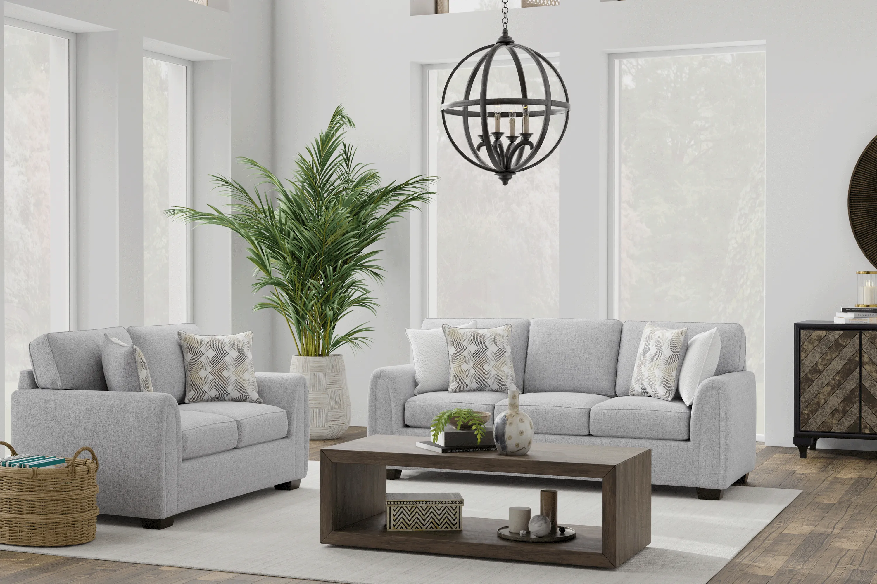 Lunelle Gray 2 Pc Living Room - Thumbnail - Image 1