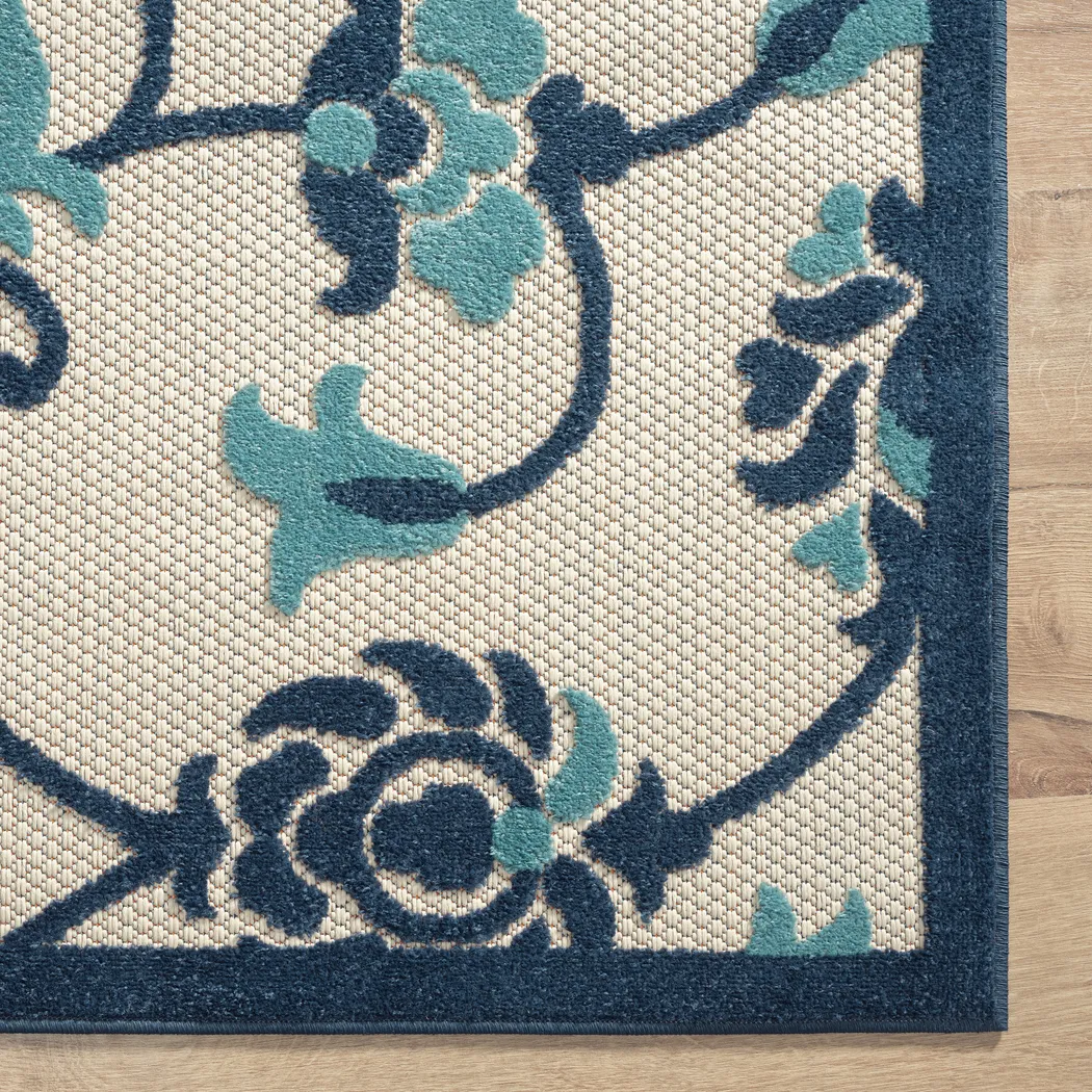 Lusetrie Navy/Multi 5' x 8' Indoor/Outdoor Rug - Image 5