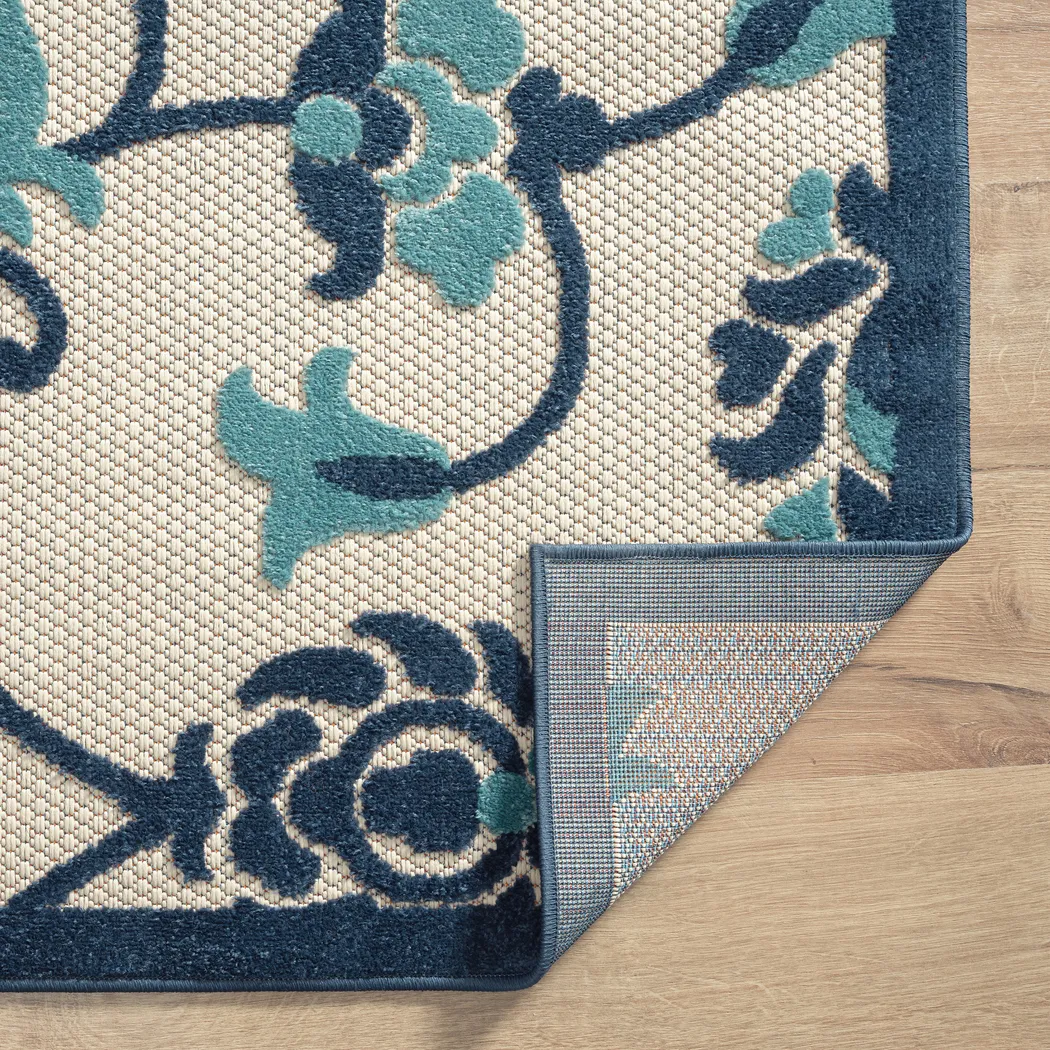 Lusetrie Navy/Multi 5' x 8' Indoor/Outdoor Rug - Image 7