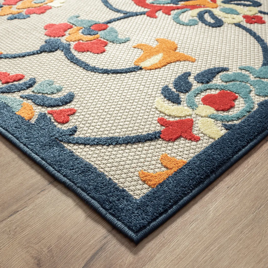 Lusetrie Orange/Multi 5' x 8' Indoor/Outdoor Rug - Image 5