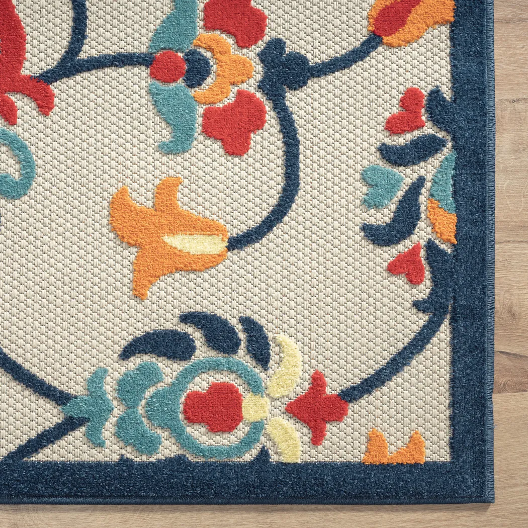 Lusetrie Orange/Multi 5' x 8' Indoor/Outdoor Rug - Image 6
