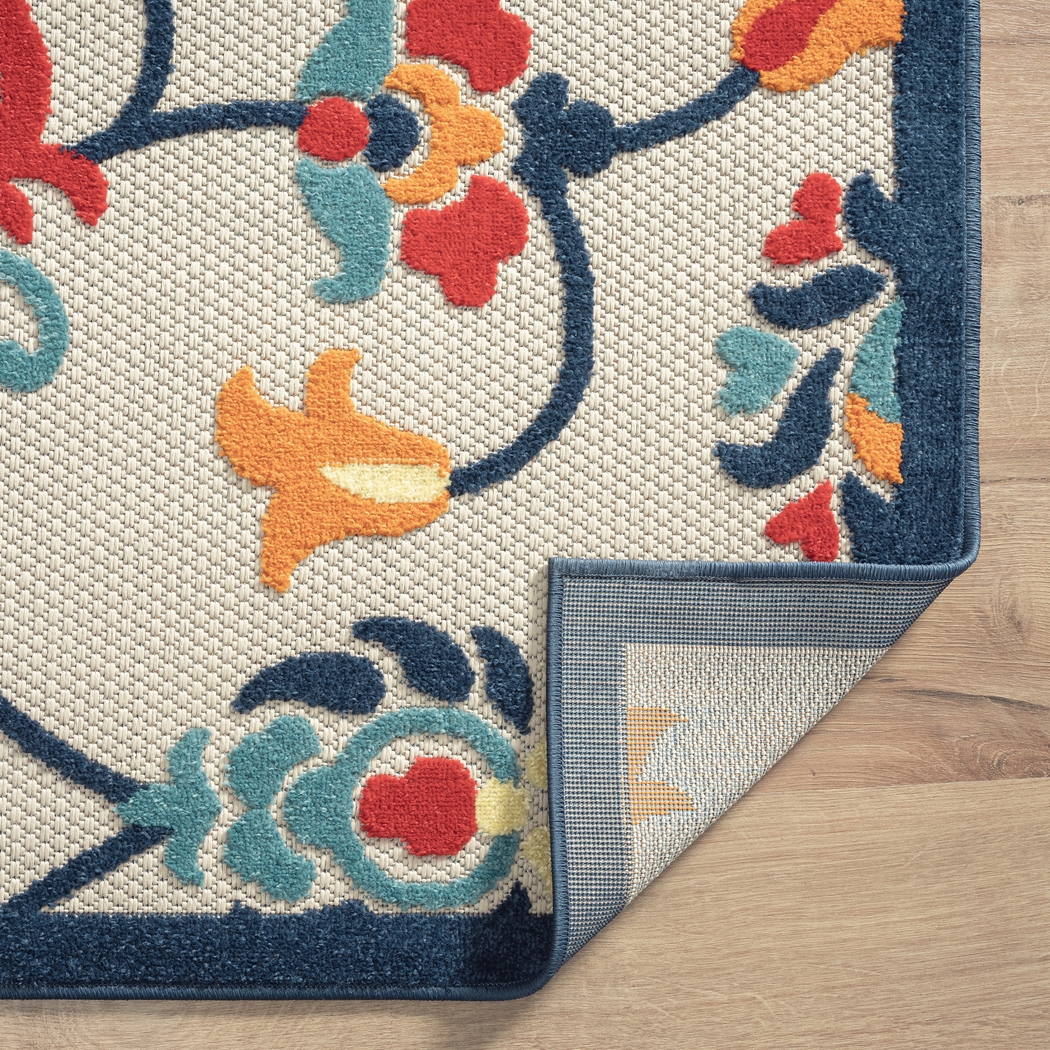 Lusetrie Orange/Multi 7'10 x 9'10 Indoor/Outdoor Rug - Thumbnail - Image 8