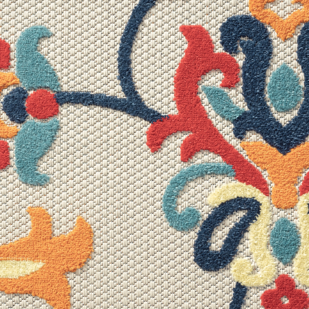 Lusetrie Orange/Multi 7'10 x 9'10 Indoor/Outdoor Rug - Thumbnail - Image 9