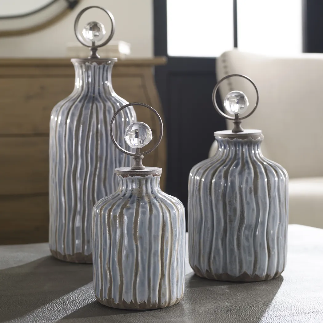 Luvane Gray Decor Bottle, Set of 3 - Thumbnail - Image 3