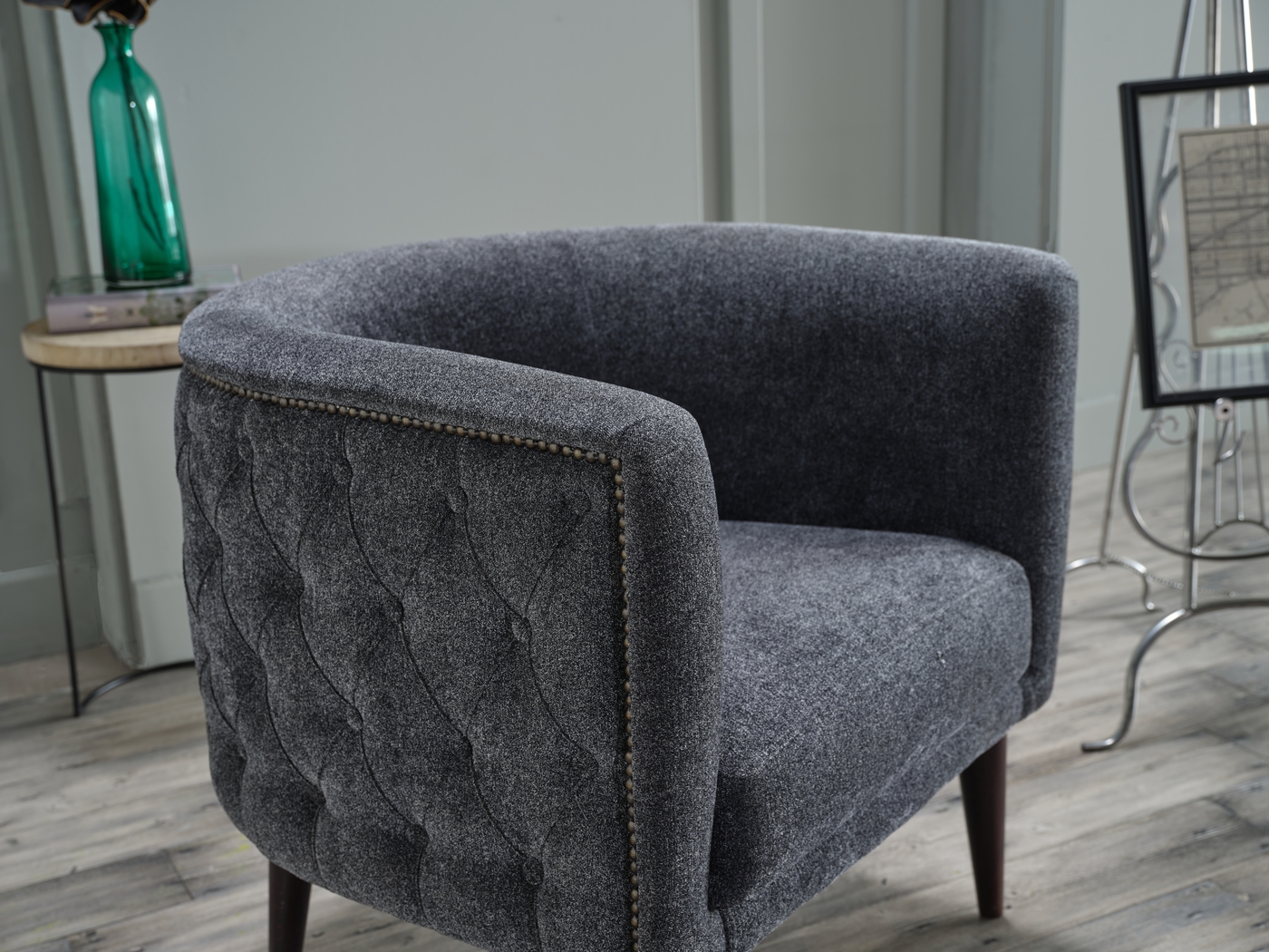 Luxberry Gray Accent Chair - Thumbnail - Image 2