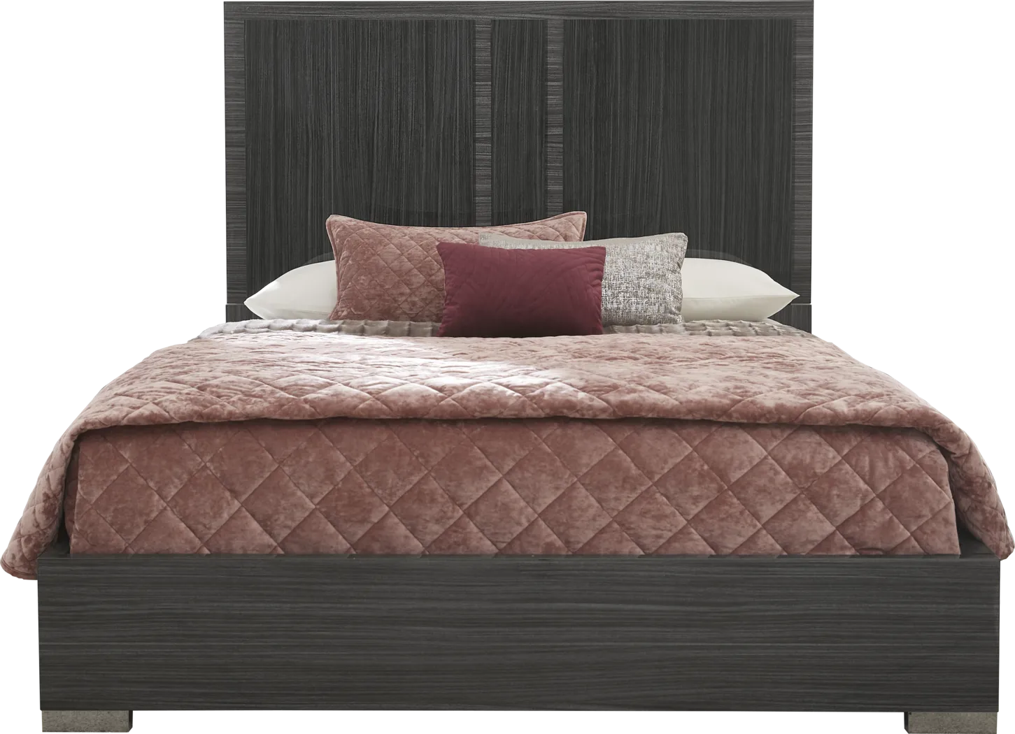 Luxe Point Black 3 Pc King Panel Bed - Thumbnail - Image 1