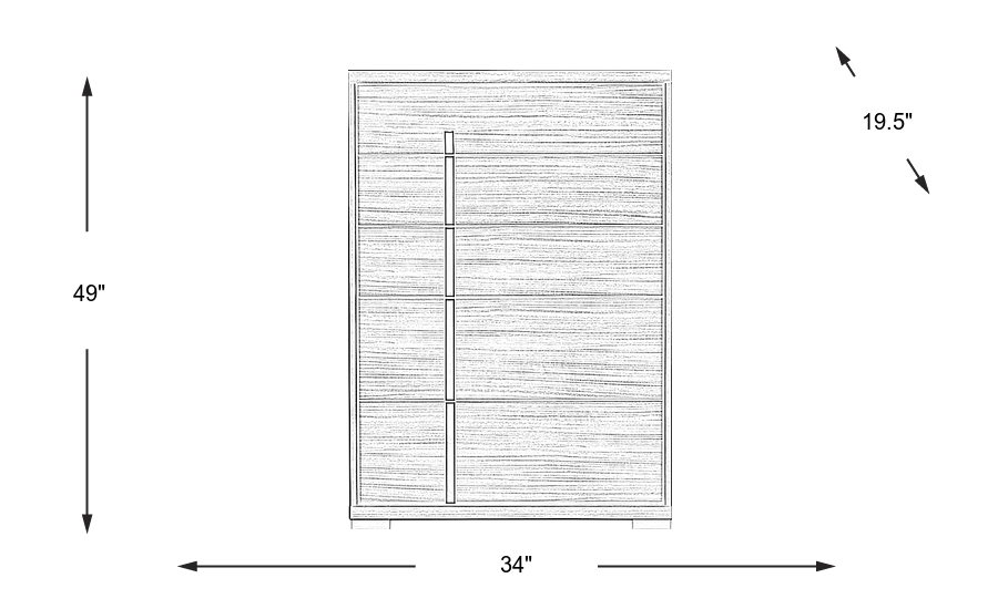 Dimension Image. Please refer to the Dimension Tab on this page for dimension details.