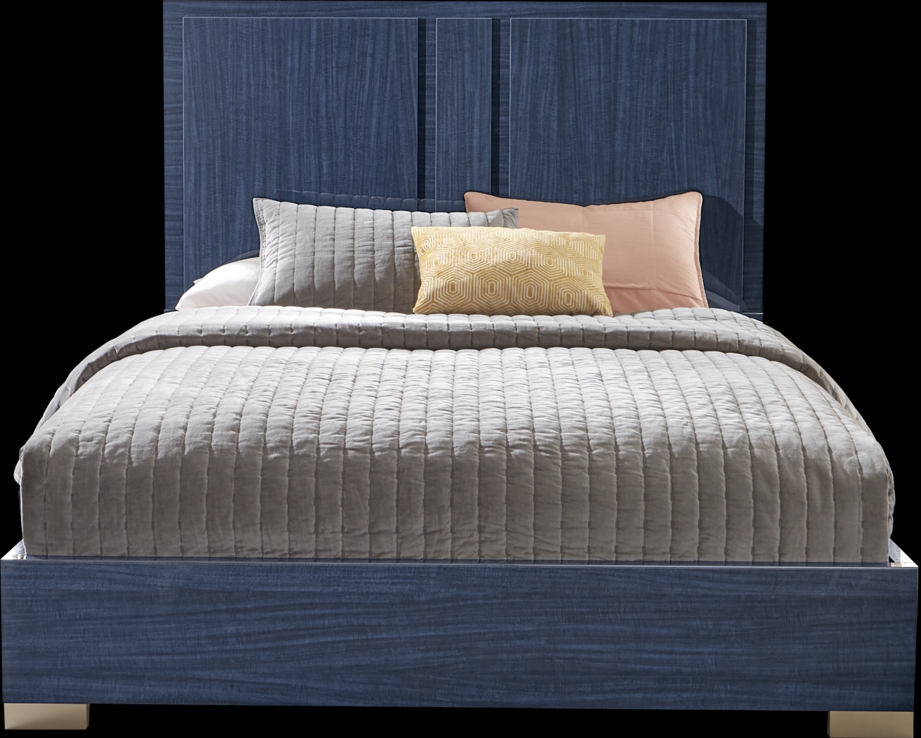 Luxe Point Blue 5 Pc King Panel Bedroom - Thumbnail - Image 2