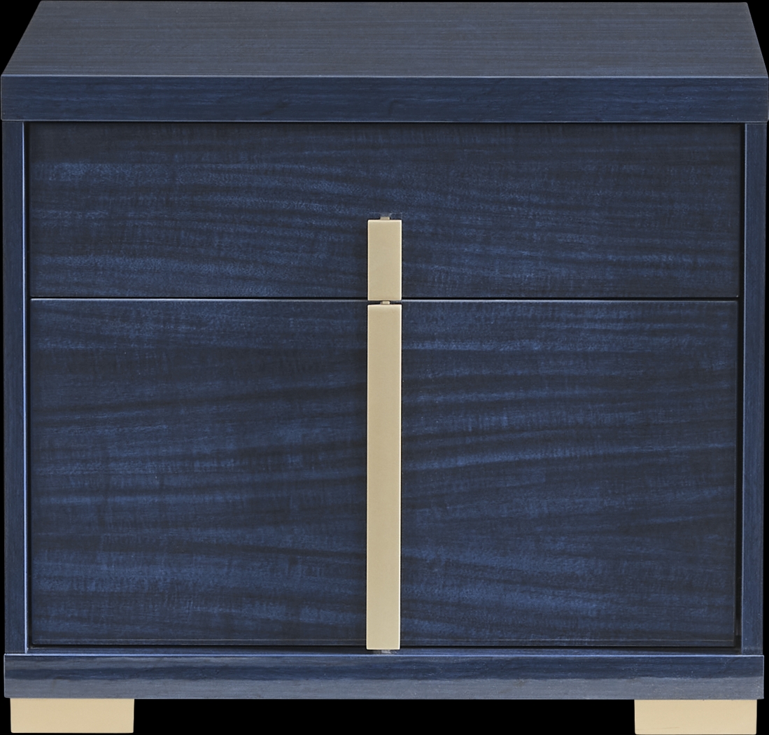 Luxe Point Blue 7 Pc King Panel Bedroom - Thumbnail - Image 10