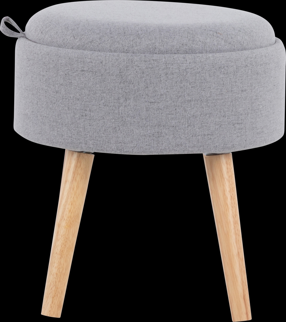 Luxomni Gray Accent Stool - Thumbnail - Image 2