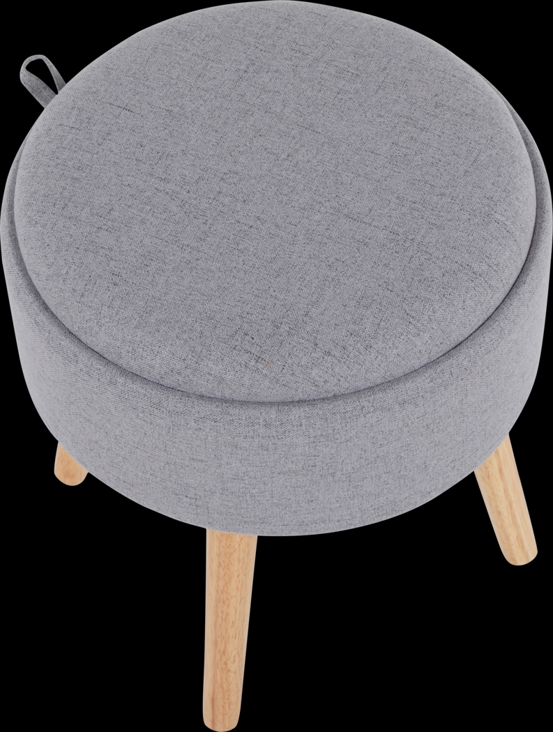 Luxomni Gray Accent Stool - Thumbnail - Image 3