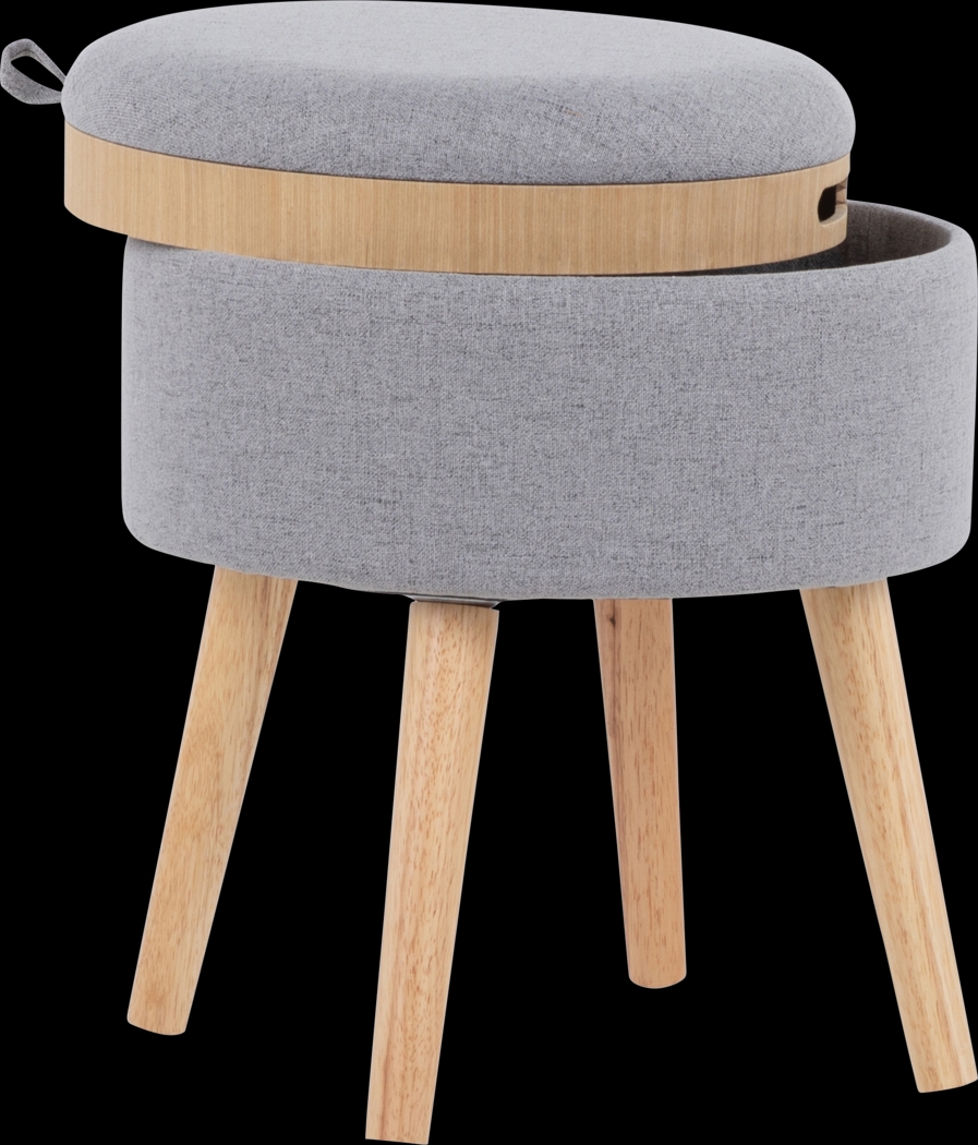 Luxomni Gray Accent Stool - Thumbnail - Image 4